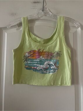 Billabong Lime Green Tropical Wave Crop Tank